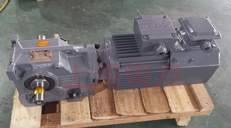 K37系列減速機輸入配變頻電機，輸出雙軸A+B 實物照片