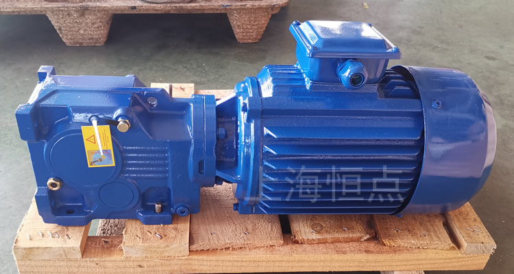 K37系列減速機，單軸輸出，配普通圓殼藍色電機